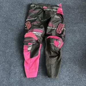 Answer Racing Pants Girls Large Black Pink Syncron WMX Motocross Riding Offroad